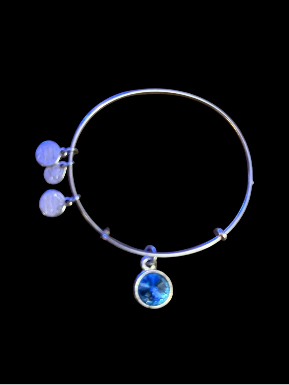 Alex and Ani Rafaelian silver December birthstone charm bangle bracelet